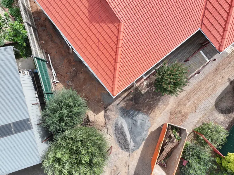 Freshly coated terracotta tiles after restoration